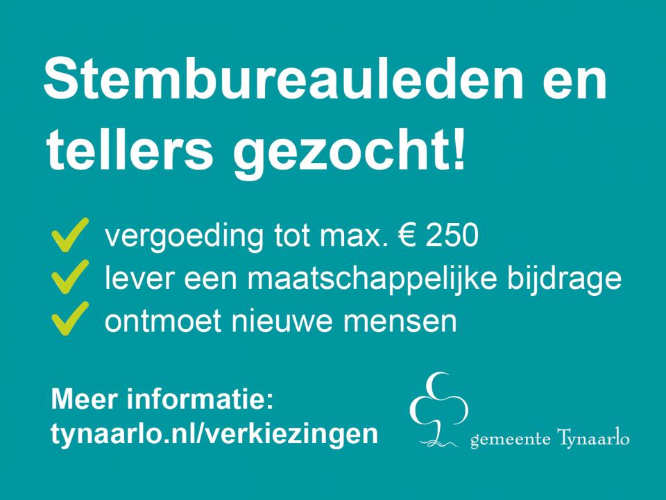 advertentie werven stembureauleden en tellers