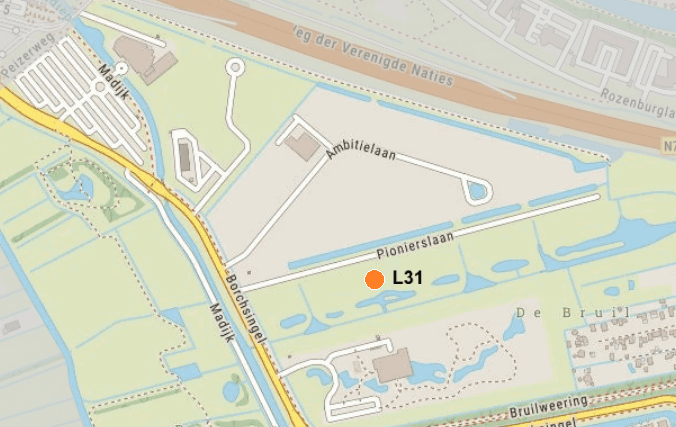 de locatie voor de nieuw te realiseren opvanglocatie op Businesspark Ter Borch