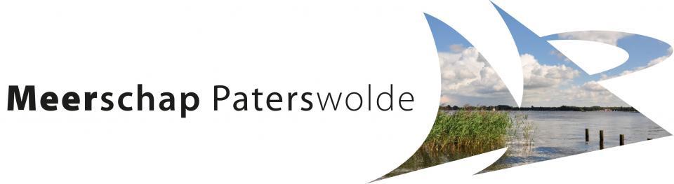 het logo van het Meerschap Paterswolde, bestaande uit een foto van water in de vorm van 2 zeilen