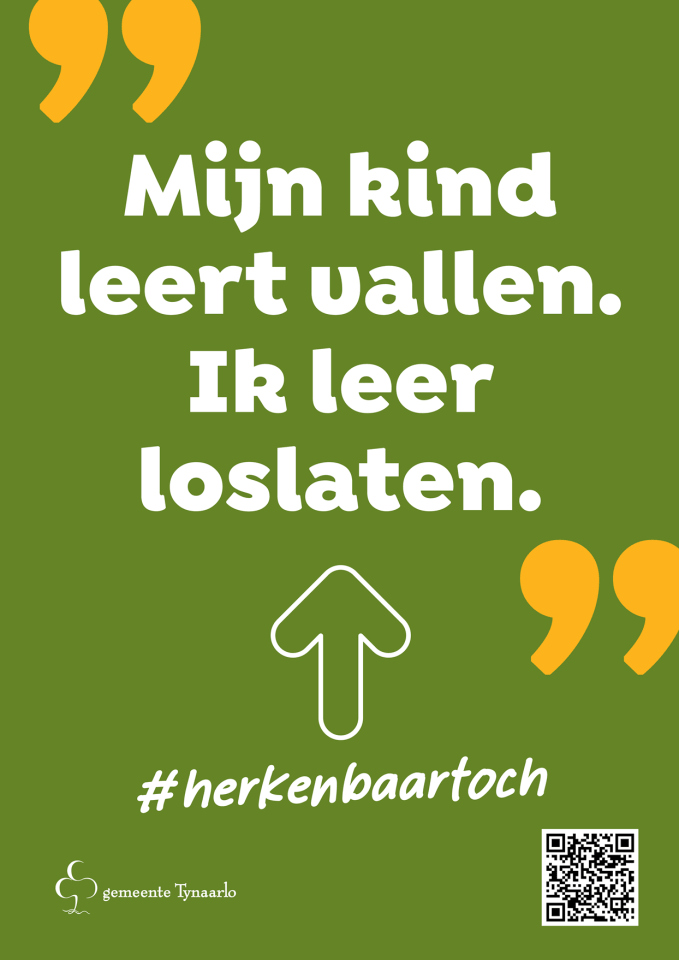 Poster "Mijn kind leert vallen. Ik lees loslaten."